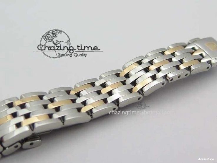 0426 De Ville 27mm SS RG Ladies MK 1:1 Best Edition White MOP Dial Diamond Markers On SS Bracelet Ronda Quartz Chic 8198
